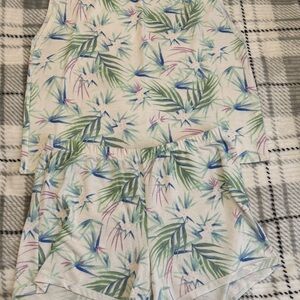 Tropical Print Women's 2 piece Shorts & Sleeveless Top Sleep Set